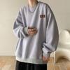 Outono Novo Suéter Chinês de Algodão Gola Redonda Camisa Simples de Base Solta Marca da Moda All-match Sem Chapéu Jaqueta Masculina Casual