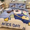 Conjunto de Quatro Peças de Veludo Leite Espesso de Inverno Tipo Capa de Edredom Desenho Animado Flor Osaka Conjunto de Roupa de Cama de Três Peças Veludo de Bebê Lençóis de Cama