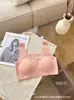 Sujetador tipo tank para mujer de seda helada sin costuras con encaje, escote en V hueco, con botones, con copas en el pecho, sujetador push-up cruzado strapless sexy