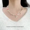 Collar de cadena para la clavícula con colgante de perla y cereza, suave y amoroso, versátil, de alta gama, lujo ligero, exquisito, único, elegante y con estilo