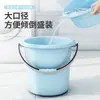 Cubo de almacenamiento de agua para el hogar, cubo grande de plástico engrosado, cubo redondo grande portátil para dormitorio de estudiantes con cubo de ropa resistente a caídas, lavabo