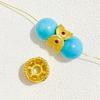 Accesorios de pulsera de oro de alta retención de color con incrustaciones de circonio, cuentas de tarjeta de corona, anillo para correr, cuentas separadoras de doble flor de loto, accesorios de juego de texto DIY