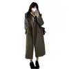 Abrigo de Lana Negro para Mujer, Chaqueta de Lana, Nuevo Estilo Otoño e Invierno 2025, Estilo Hepburn Petite, Estilo Coreano
