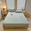 Sábana Bajera Ajustable de Algodón Puro Lavado Clase A Protector de Colchón Cubierta de Cama para Dormitorio Habitación Antisuco Sábana Bajera Ajustable con Elástico Completo 360