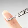 Pinzas para Cutícula Estilo Ruso de Acero Inoxidable Punta Curva Tijeras para Cejas Tijeras de Belleza Recortador de Cejas Tijeras Especiales para Piel de Dedo Uñas