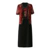 Novo Vestido de Casamento de Verão para Mãe Vestido para Mulheres de Meia-Idade e Idosas Slim-fit Casamento Conjunto de Vestido de Casamento de Duas Peças