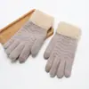 Guantes Cálidos Estilo Coreano para Invierno, Engrosados para Ciclismo, Separados por Dedos, a Prueba de Frío, Felpa de Cristal de Terciopelo para Pantalla Táctil, Lindos para Mujer Estilo Nuevo