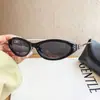 Óculos de Sol Modernos Estilo Coreano Retro Cat-Eye para Mulheres, Proteção UV, Armação Amarela, Haste Única com Nó de Corda, Óculos de Sol Emagrecedores