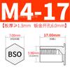 Bso-M4 Agujero Inferior 6.0 Acero al Carbono Galvanizado Pasador de Presión Hexagonal Tuerca de Presión Tornillo Varilla Roscado Completamente