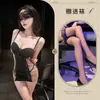 Lencería coqueta, vestido de tirantes sexy de malla transparente, conjunto de deseo puro para esposas, camisón seductor con aros push-up qqny