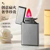 Directamente del fabricante, encendedor creativo a prueba de viento de alta calidad con llama plana, cuerpo metálico y llama roja, adecuado como regalo