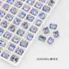 Rinestones Brillantes para Uñas Dongzhou 8*6MM Rectangulares Octagonales de Fondo Puntiagudo Rinestones Accesorios para Aretes DIY Nuevos Rinestones de Cristal K9