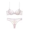 Lencería Sexy Transfronteriza para Mujer, Sujetador Ultra Fino Transpirable Hueco, Lencería de Encaje, Minimizador de Busto Grande, Conjunto de Sujetador Fino Levanta Busto
