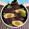 Suministros del Fabricante Toalla de Playa Redonda Estampada, Chal, Toalla de Baño, Serie de Frutas Microfibra 3D Creativa Mantel Individual
