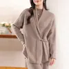 Novo Cardigã de Lã Tradicional Estilo Chinês com Botões para Mulheres, Casaco Suéter Solto Outono e Inverno 2026, Roupa de Fora de Caxemira, Tamanho Plus