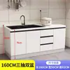 Gabinete de cocina con encimera de pizarra, gabinete doméstico de mármol, gabinete para estufa integrada, gabinete simple y económico para alquiler