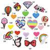 Calcomanía de Tela Bordada de Arco Iris de Dibujos Animados Lindo Bordado a Computadora Joyería para Niños Color Insignia de Amor Decoración Parche Corazón Melocotón