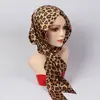 Novo Estilo Lenço de Seda Baotou Moda Feminina Cetim de Seda Chapéu com Fita de Gola Alta Lenço Estampado Casual Multifuncional
