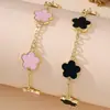 Pulsera Combinada de Flor de Trébol de Cinco Hojas de la Suerte de Venta Caliente Transfronteriza de Amazon Nueva Moda Joyería de Lujo Ligero