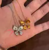 Nuevo Collar con Colgante de Mariposa Deslumbrante Estilo Chino, Cadena para Clavícula de Personalidad de Lujo de Gama Alta Vintage, Cadena para Suéter de Moda y Exquisita