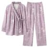 2025 Novo Pijama de Gaze Algodão Nuvem Primavera e Outono Manga Longa Kimono Solto Pode Ser Usado Fora de Casa Roupas de Casa Traje Estilo Chinês