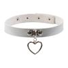 Collar de mujer con cadena de clavícula, estilo gótico, punk, harajuku, suave, de piel sintética, estilo hermana, con forma de corazón y amor, estilo europeo y americano.