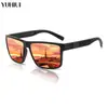 Gafas de Sol Polarizadas Deportivas de Alta Definición con Diseño de Montura Cuadrada, Protección UV, Elegantes y Versátiles, Gafas de Sol Retro de Moda con Montura Grande