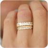 Joyería nueva europea y americana creativa simple personalidad oro 14K diamante anillo de compromiso apilable de tres piezas para mujer