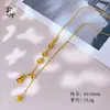 Mismo Estilo que el de la Tienda Dorada, Collar con Colgante de Oro Arena de Larga Duración que No se Desvanece, Cadena para Clavícula Ojo de Gato Suceden Cosas Buenas, Nueva Joyería para Mujer