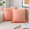 Amazon Explosions Fronha de Almofada com Franjas de Cor Sólida Suave na Borda Decorativa para Sofá da Sala de Estar Casa