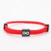 Pulsera Multicolor de Cuerda Milán con Punto Cruzado Símbolo de Infinito Letras de Acero Inoxidable Negro Ajustable Pulsera de Cuerda Trenzada