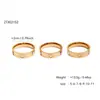 Moda Ins Simples Coração Diamante Aço Inoxidável Anel de Trevo de Quatro Folhas Feminino Anel de Alta Qualidade Banhado a Ouro 18K Joia
