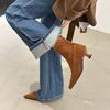 Botines Puntiagudos para Mujer 2025 Otoño e Invierno Nuevos Botines para Mujer Tacón de Gatito Botines Cortos Tacones Altos Elegantes Botines Delgados