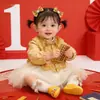 Hanfu Infantil para Meninas, Novo Estilo Primavera, Vestido para Bebê Menina de Um Ano, Vestido de Princesa para Festa de Aniversário, Vestido Tradicional Estilo Chinês
