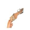 Versión de Piel de Vaca~2026 Zapatos de Tacón Alto Sandalias de Tira Única con Hebilla y Tacón Grueso Pequeño de Punta Cuadrada Simples Europeos y Americanos para Mujer Verano