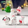 Decoraciones navideñas en miniatura con adorables cachorros y cerditos jugando en la nieve, accesorios para manualidades, mini figuras de escritorio