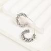 Aretes Simples en Forma de C Estilo Japonés y Coreano Nicho Elegante Oro Roto Plata Rota Aretes Aguja de Plata 925 Aretes Pequeños y Exquisitos para Mujer