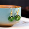 Brincos de Nuvem de Jaspe Jade Hetian Banhados a Ouro Prata S925 Moda Simples Brincos Femininos Transfronteiriços