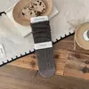 Calcetines rectos de encaje de color liso para mujer, estilo coreano, otoño/invierno, algodón puro, sin costuras, a media pantorrilla, estilo preppy, calcetines largos