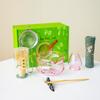 Juego de Té Matcha de Vidrio 7 Piezas Transparente Alto Borosilicato Rosa Set de Caja de Regalo Japonés Tazón para Matcha Batidor de Té Venta al por Mayor