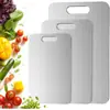 Tablas de Cortar de Acero Inoxidable para Cocina, Tabla de Cortar de Acero Inoxidable de Doble Cara Grado Alimenticio para Cortar Carnes, Frutas y Verduras