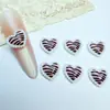 Nuevos Botones Decorativos Hechos a Mano DIY con Estampado de Cebra en Forma de Corazón de Melocotón Accesorios para Uñas Artísticas de Corazón Coloridos de Dibujos Animados Joyería