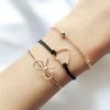 Pulsera transfronteriza de Europa y Estados Unidos Nuevo conjunto de tres piezas de pulsera de lazo de amor hueco de una generación de spot