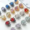 Colgante de Rosa Espinosa con Incrustaciones de Piedra Tridimensional Material de Cuentas Hecho a Mano DIY Accesorios para Pulsera Collar Joyería