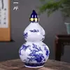Jingdezhen Cerâmica Azul e Branca Garrafa de Vinho Pote de Vinho Garrafa de Vinho Vazia Vinho Branco Pote de Vinho Selado 1/2/3/ 2.5kg Garrafa Pequena de Vinho