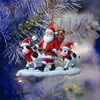 Navidad Transfronteriza Acrílico Nuevos Adornos de Animales Navideños Decoración de Espejo Retrovisor Interior de Coche Colgante Llavero