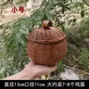 Bule Caixa de armazenamento de bambu Produtos de bambu feitos à mão para uso doméstico com tampa Cesta de bambu Cesta Cesta Caixa para Bolo