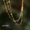 Collar de acero de titanio versátil europeo y americano Cadena para clavícula de diseño nicho de lujo ligero para mujer Cadena para suéter Collar de moda nuevo 2023