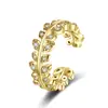 Ventas de Transmisión en Vivo de Tiktok Estilo Coreano Ins Moda Trendy Anillo Ajustable con Forma de Hoja Simple para Mujer Venta al por Mayor Simple Estilo Coreano