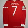 Ventas Directas de Fábrica de Camisetas de Fútbol Deportivas Retro de Manga Larga del Manchester United y Barcelona de Local y Visitante Transfronterizas con Diseños Impresos al por Mayor